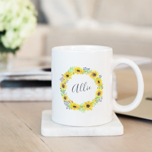 Taza De Café Campos de flores personalizados