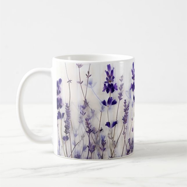 Taza De Café Campos de lavanda 11 oz café Mug (Izquierda)