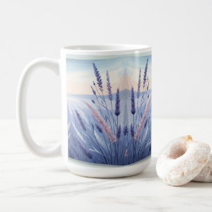 Taza De Café Campos de Lavanda Elegantes, Jardín de Lavanda