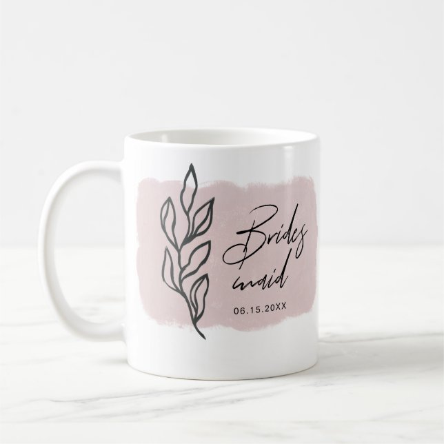 Taza De Café Campos De Sueños | Mug de script de dama de honor (Izquierda)