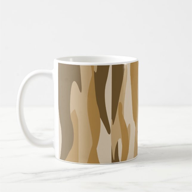 Taza De Café Camuflaje abstracto de tono marrón (Izquierda)