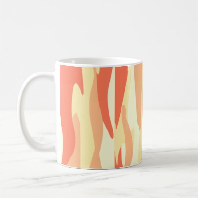 Taza De Café Camuflaje abstracto de tono naranja (Izquierda)