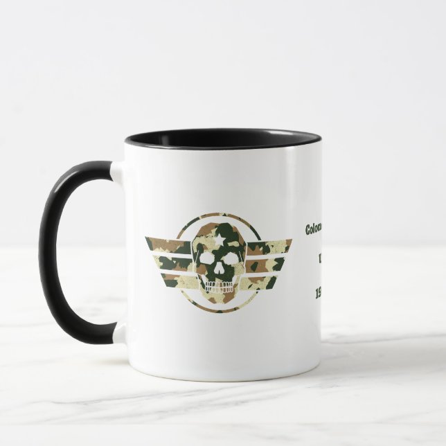 Taza de café Camuflaje Calavera | Orgullo Militar  (Izquierda)