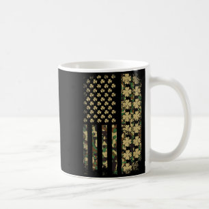 Taza De Café Camuflaje de bandera americana patriótica trébol d