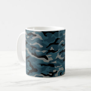 Taza De Café Camuflaje de camo azul nocturno