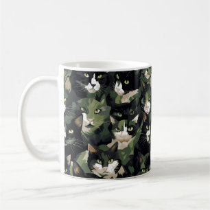 Taza De Café Camuflaje de gatos verdes