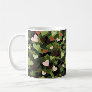 Taza De Café Camuflaje del corazón verde