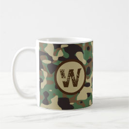 Taza De Café Camuflaje del Ejército Militar Monogramado