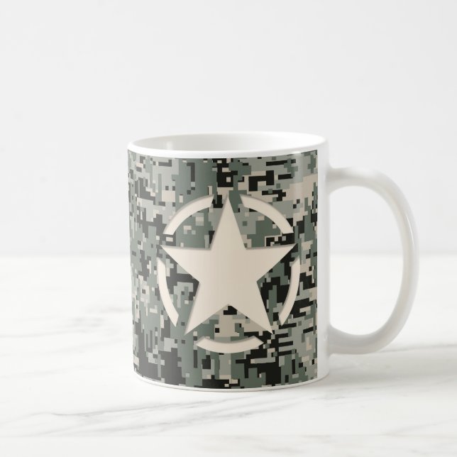 Taza De Café Camuflaje digital de caqui al estilo Esténcil de E (Derecha)