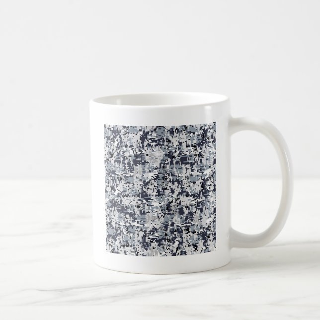 Taza De Café Camuflaje digital gris de estilo urbano (Derecha)
