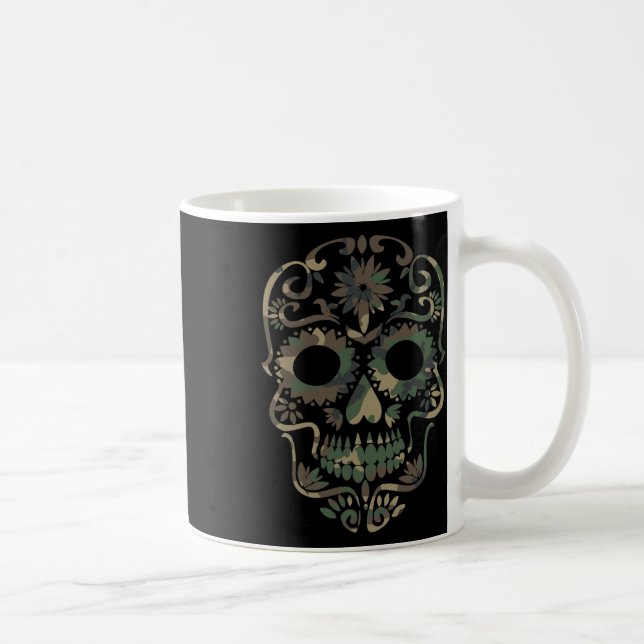 Taza De Café Camuflaje militar Camo Dia De Los Muertos Sugar (Derecha)
