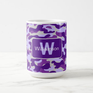 Taza De Café Camuflaje Morado Con Personalización  