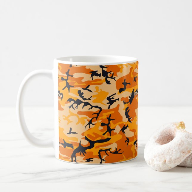 Taza De Café Camuflaje naranja, Ejército (Con donut)