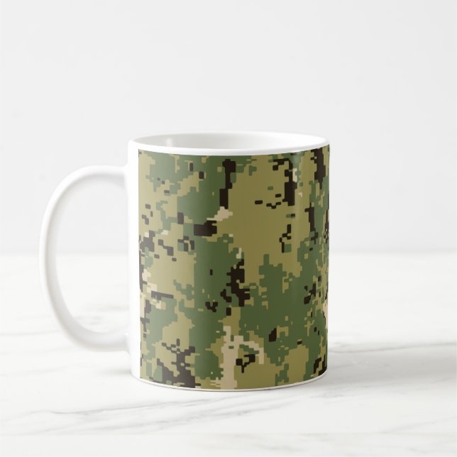 Taza De Café Camuflaje Naval Woodland (Izquierda)