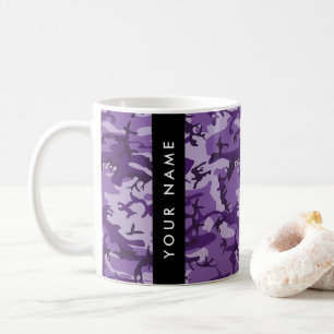 Taza De Café Camuflaje Púrpura Personaliza tu nombre