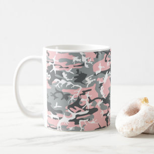 Taza De Café Camuflaje rosa y gris, ejército, ejército