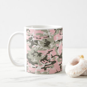 Taza De Café Camuflaje rosa y verde, militar, militar