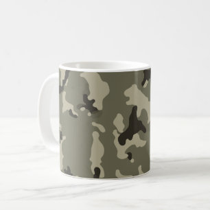 Taza De Café Camuflaje Verde Suave Café Diario Estilo Hogareño
