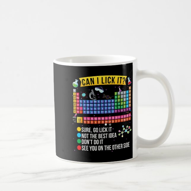 Taza De Café Can I Lick It Periodic Table Funny Science Chemist (Derecha)