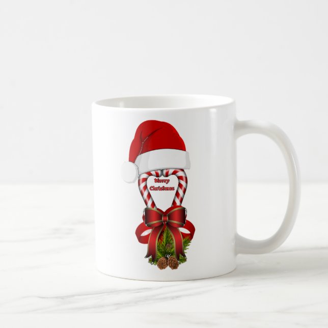 Taza De Café Caña de candén de menta roja para Navidades (Derecha)