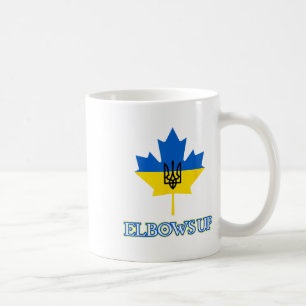 Taza De Café Canadá apoya a Ucrania hoja de arce tride