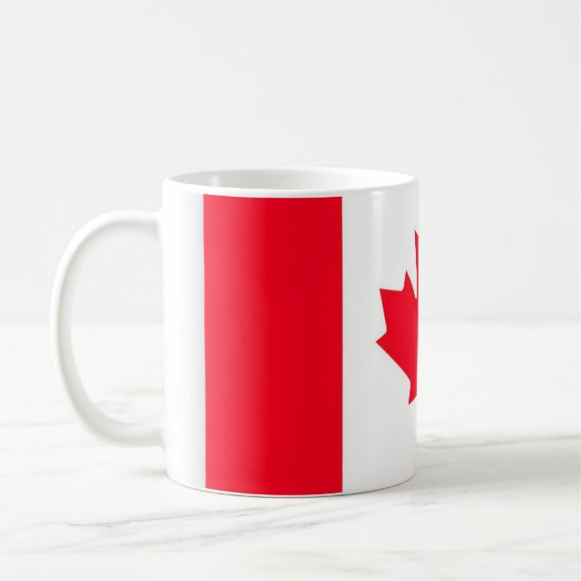 Taza De Café CANADA. Bandera canadiense. Patriótico. Café mug (Izquierda)