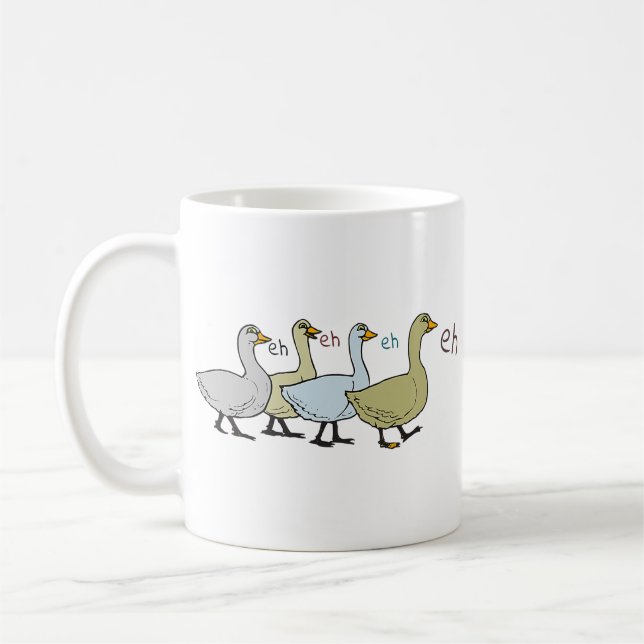 Taza De Café Canadá: Ganso del Día de Goose Eh Cuido Geese Cana (Izquierda)
