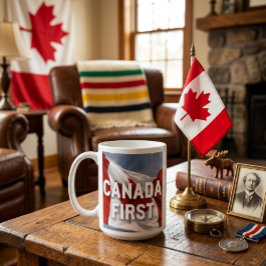 Taza De Café Canadá primero. Mensaje del Partido Conservador de