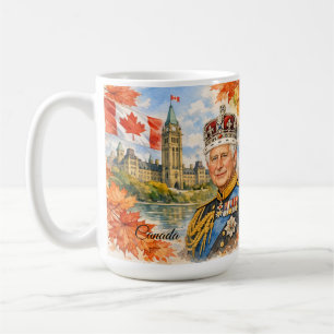Taza De Café Canadá. Rey Carlos . Reina Isabel .