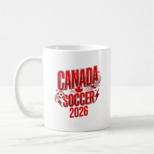 Taza De Café Canada Soccer 2026 Fútbol Negrita Tipografía País