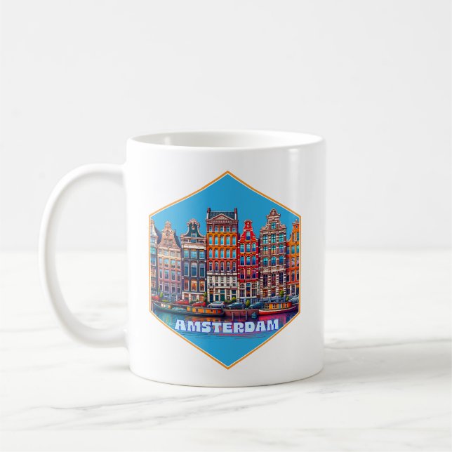 Taza De Café Canal Amsterdam Países Bajos Europa (Izquierda)