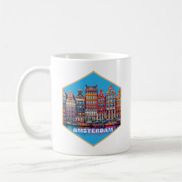 Taza De Café Canal Amsterdam Países Bajos Europa