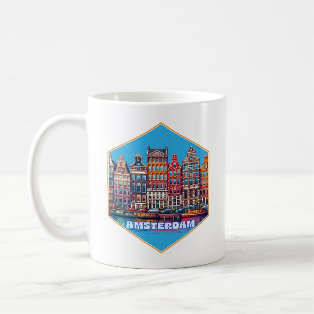 Taza De Café Canal Amsterdam Países Bajos Europa (Izquierda)