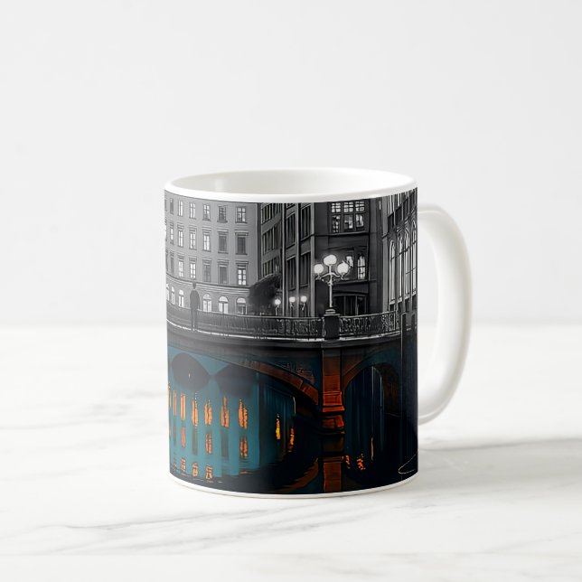 Taza De Café Canal Bridge Glow (Anverso derecho)