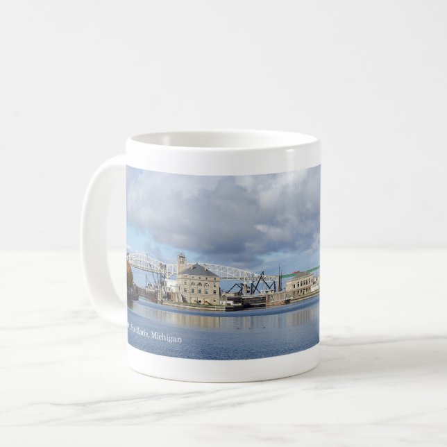 Taza De Café Canal de las Cataratas de St. Marys (Soo Locks) de (Anverso izquierdo)