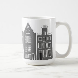 Taza De Café Canal House Row Amsterdam Holanda Grey