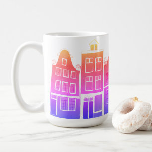 Taza De Café Canal House Row Amsterdam Holland Holanda Sunset