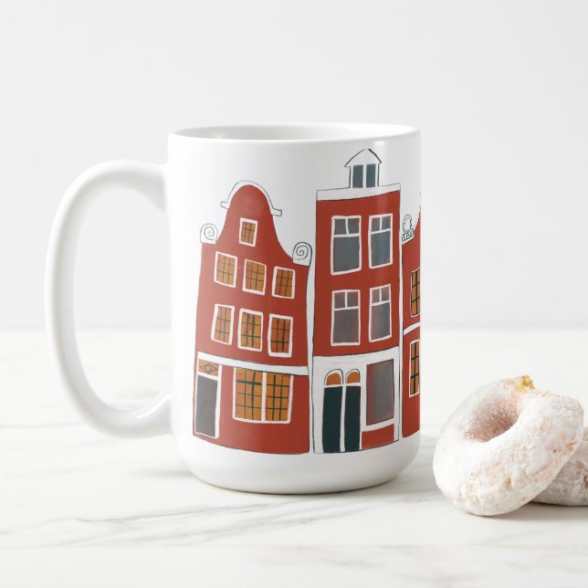 Taza De Café Canal House Row Amsterdam Holland Holandés (Con donut)