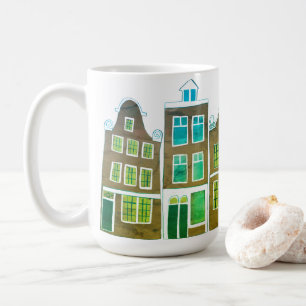 Taza De Café Canal House Row Amsterdam Holland Holandés Green