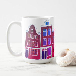 Taza De Café Canal House Row Amsterdam Holland Rosa Holandés