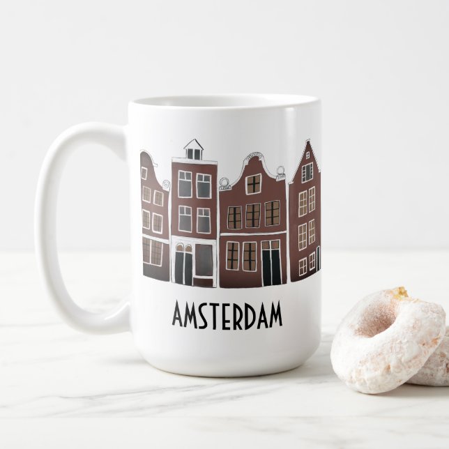 Taza De Café Canal Houses Row Amsterdam Holland Viajes Holandes (Con donut)