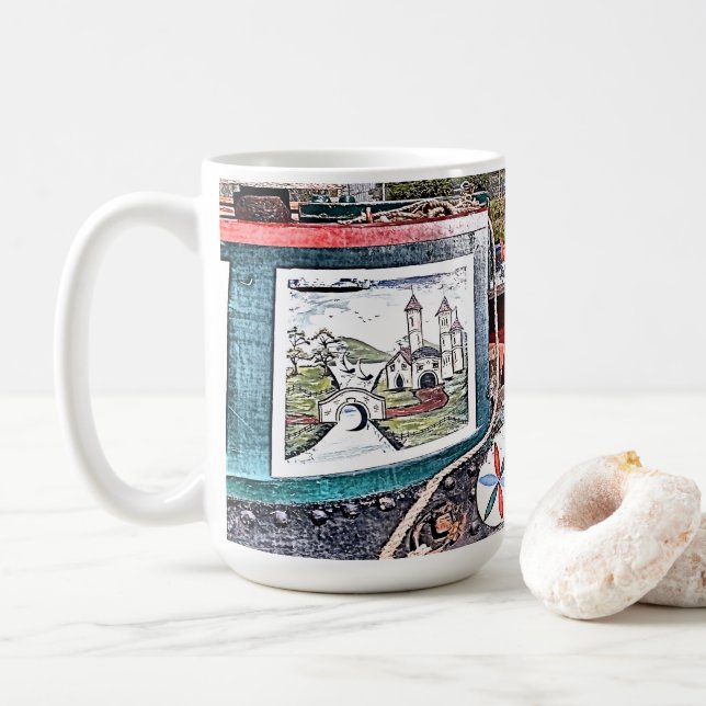 TAZA DE CAFÉ CANAL NARROWBOATS (Con donut)