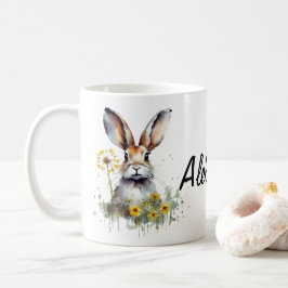 Taza De Café Canales Bunny Dandelion Personalized Mug
