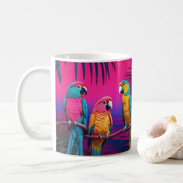 Taza De Café Canarie y Parrot Mug (Con donut)