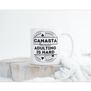 Taza De Café Canasta porque adular es duro   Canasta divertida