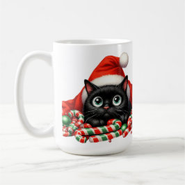 TAZA DE CAFÉ CÁNCARAS DE CABALLO DE KITTEN NEGRO Y GORRA