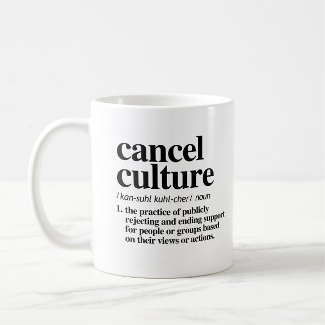 Taza De Café Cancelar definición de referencia cultural (Izquierda)
