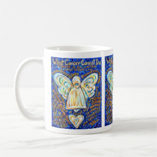 Taza De Café Cáncer de Ángel de Oro Azul no puede poema café