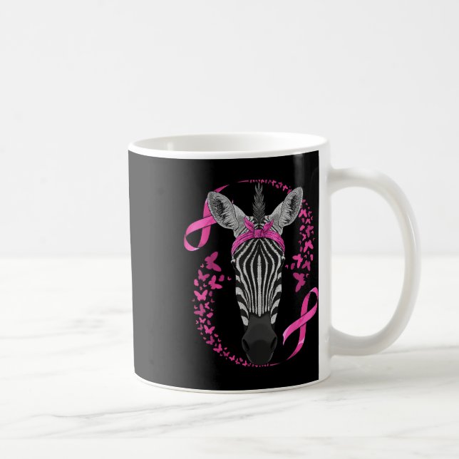 Taza De Café Cáncer de Bandana Rosa: Conciencia sobre el cáncer (Derecha)