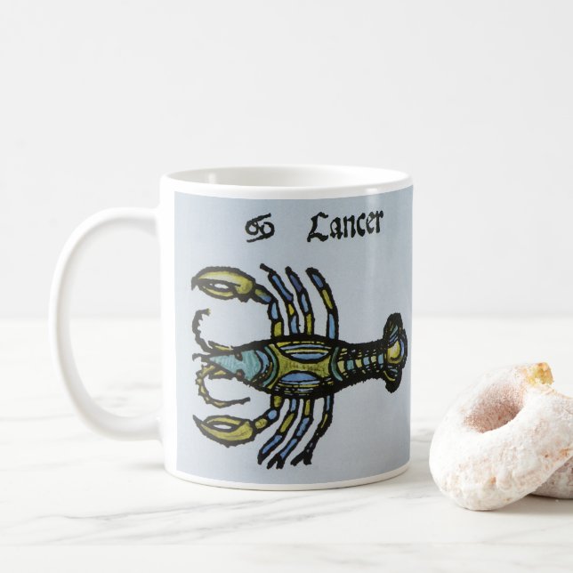 Taza De Café Cáncer de cangrejo, Rótulo ventilado del zodiaco (Con donut)